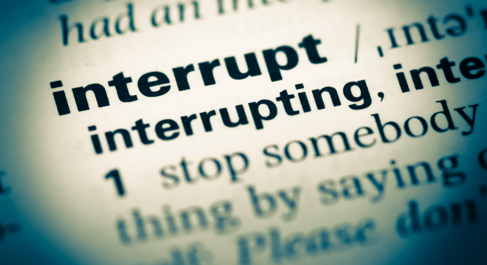 “Interrupt” written in the dictionary