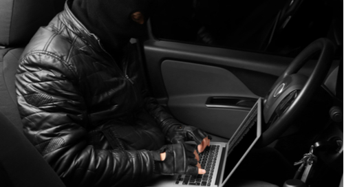 Hacker in a car