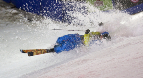 Skier wiping out